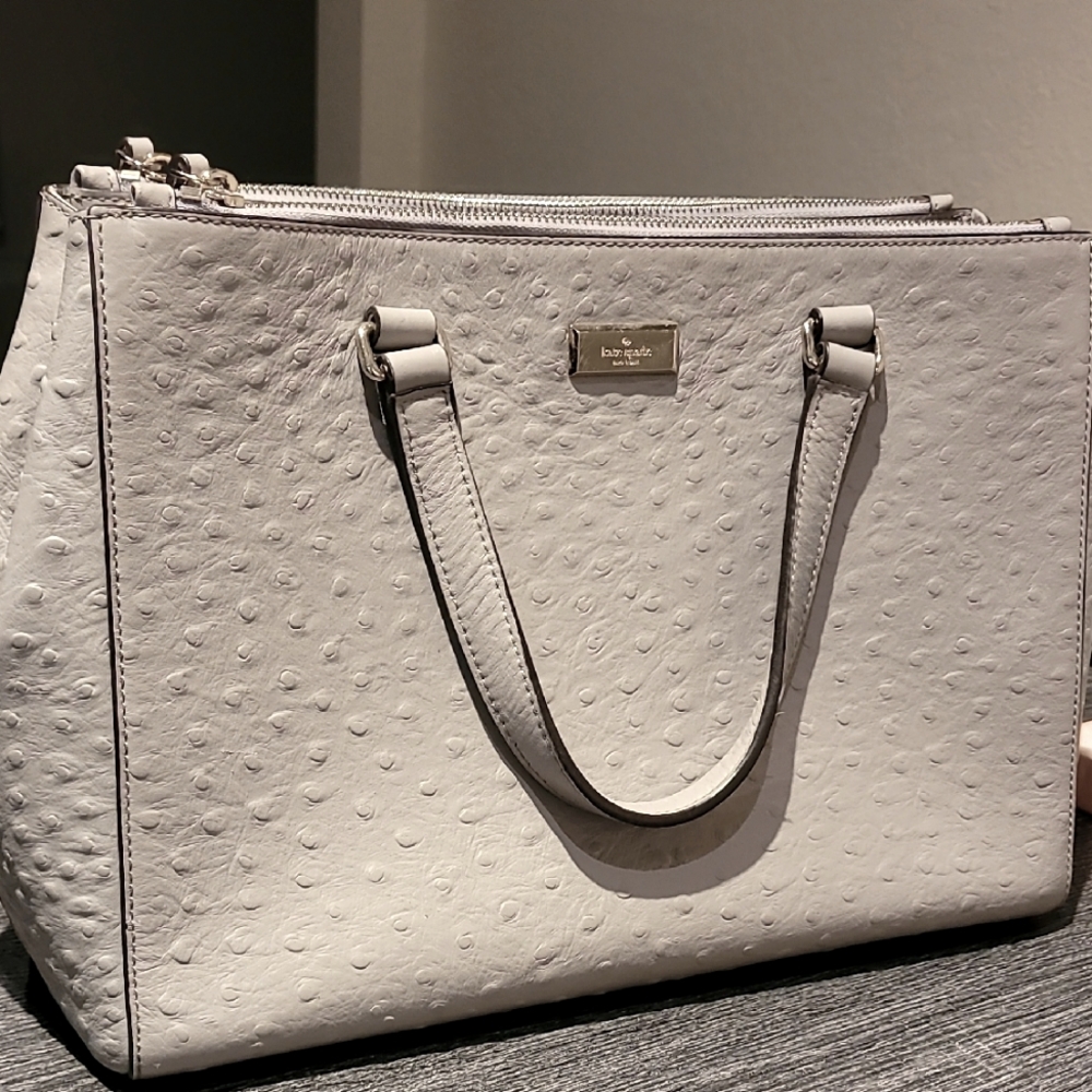 Kate Spade Gray Shoulder Bag with Textured Design